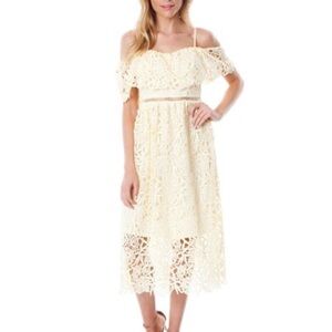 Elegant White Lace Off-Shoulder Dress
